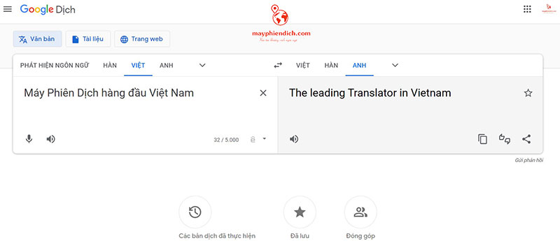 Google Dịch Tiếng Việt sang tiếng Anh
