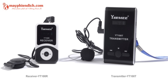 2 thiết bị chính gồm máy phát và máy thu của Máy phiên dịch Yarmee