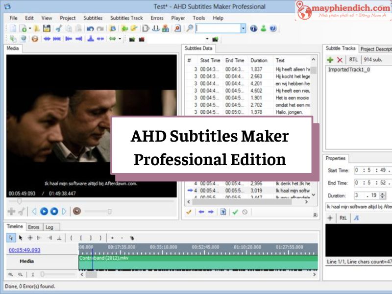 Phần Mềm Dịch Phim Nước Ngoài AHD Subtitles Maker Professional Edition