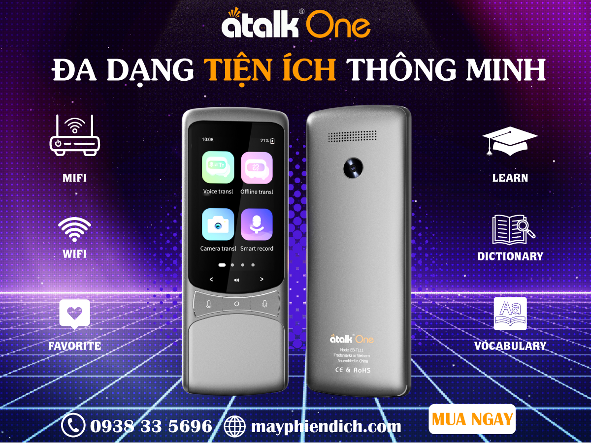 Tiện ích máy phiên dịch Atalk One thương hiệu Việt Nam