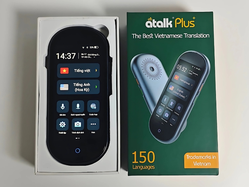 Ảnh Chụp Thực Tế Máy Phiên Dịch Ngôn Ngữ Cầm Tay ATalk Plus+
