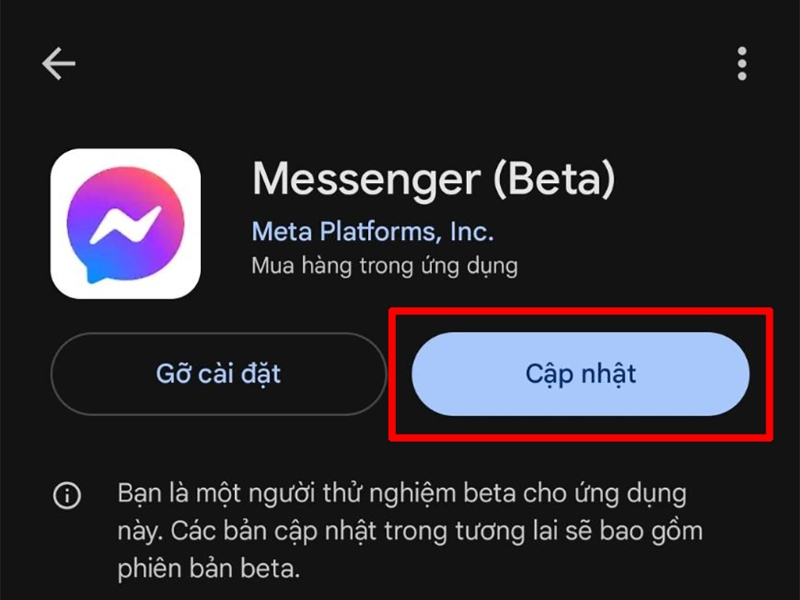 Cập Nhật Phiên Bản Mới Của Messenger