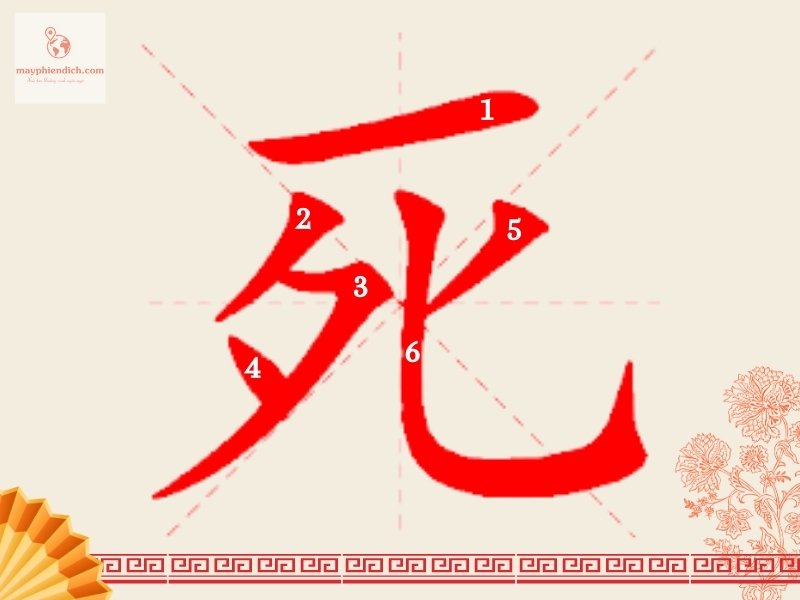 Cách viết chữ Chết trong tiếng Hán 死