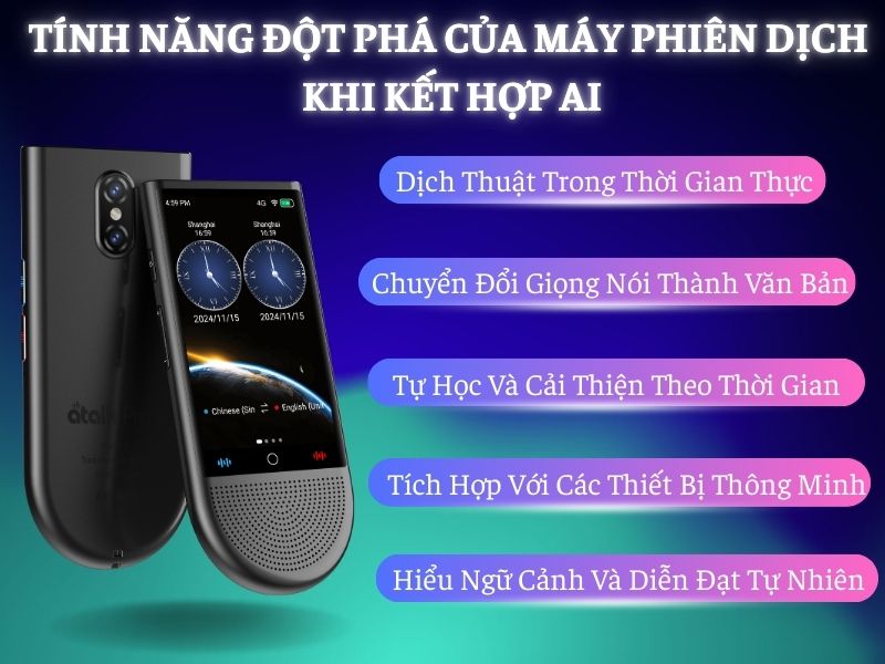 Các Tính Năng Vượt Trội Của Máy Dịch Cầm Tay Khi Được Tích Hợp Trí Tuệ Nhân Tạo AI
