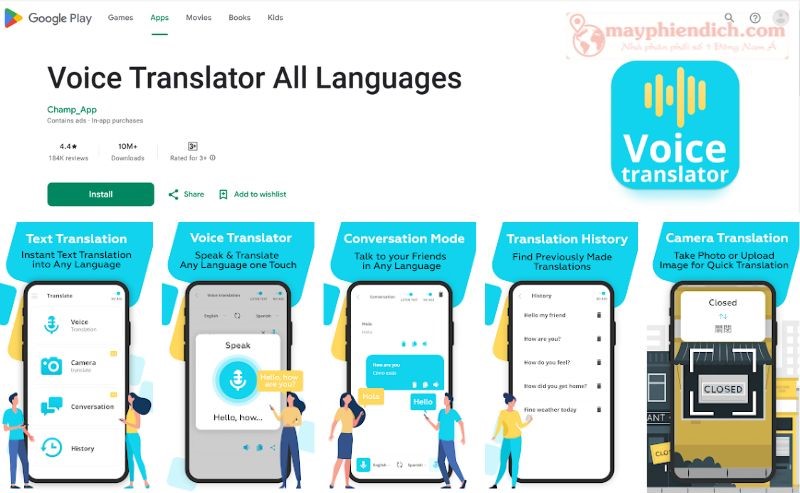 Voice Translator - Ứng dụng dịch giọng nói tiếng Anh t rực tiếp