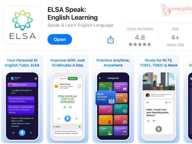 App Elsa Speak English Learning Dịch Giọng Nói tiếng Anh Online
