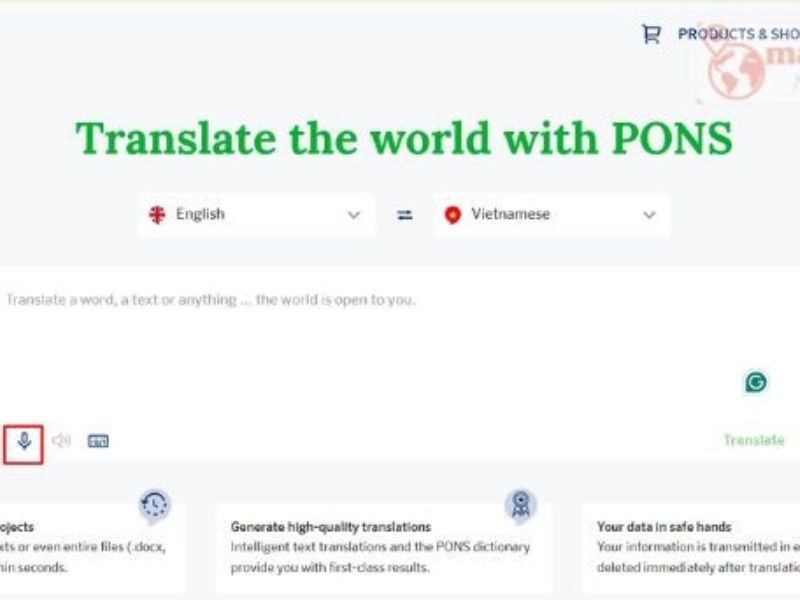 Pons Translate Dictionary - Từ điển dịch giọng nói tiếng Anh