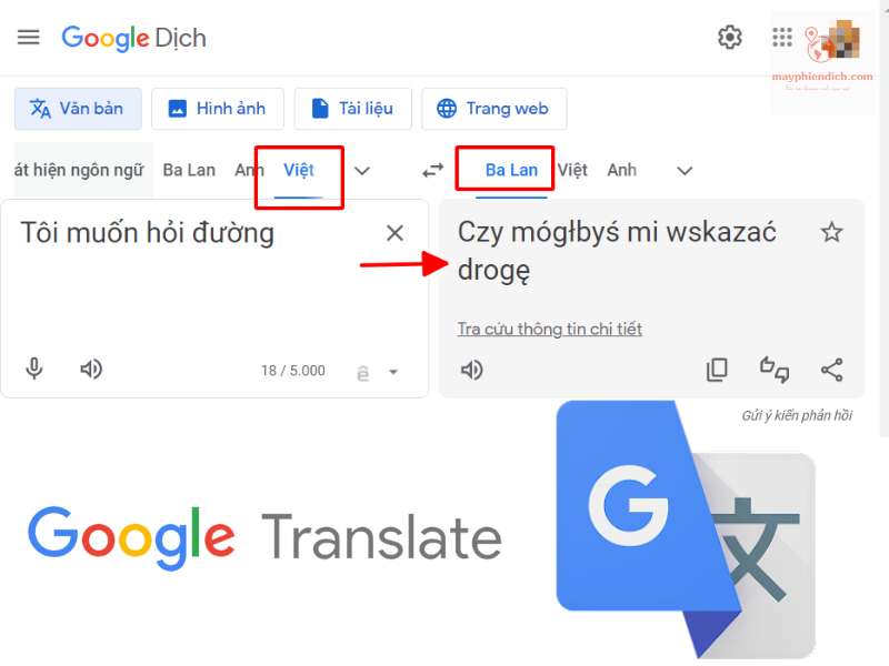 Google Translate (Google Dịch) - Dịch ngôn ngữ Ba Lan
