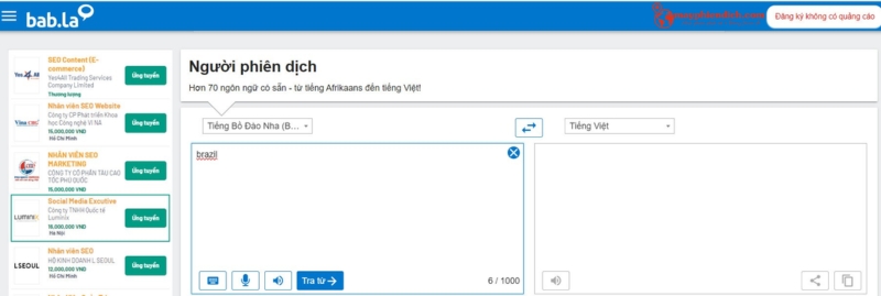 Bab.la - Dịch Tiếng Brazil qua Tiếng Việt miễn phí