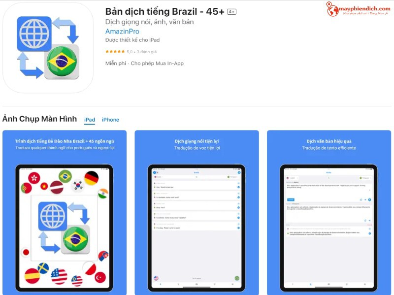 BraGo Bản dịch tiếng Brazil - App phiên dịch cho iOS