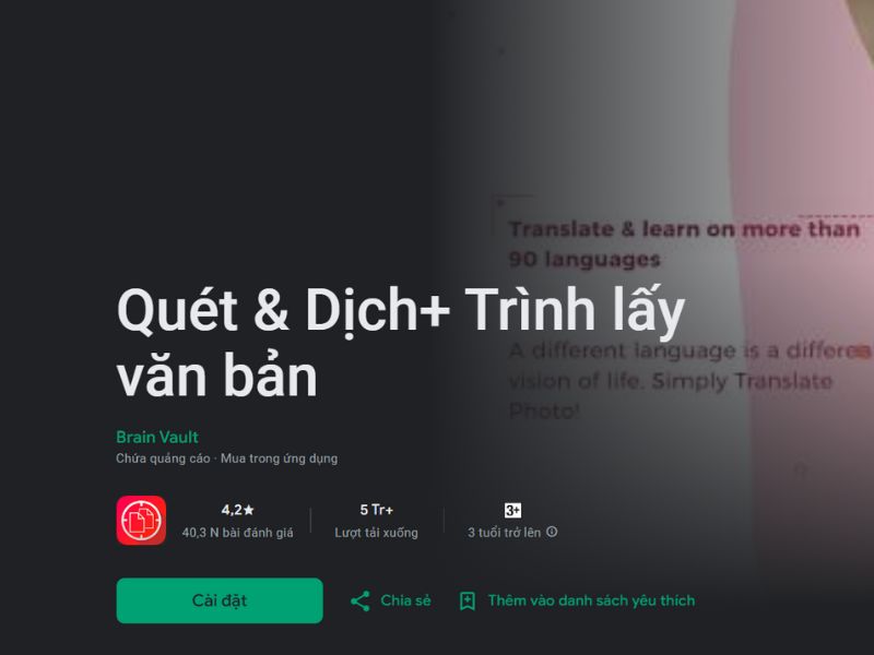 App Dịch Ngoại Ngữ Bằng Camera Scan & Translate