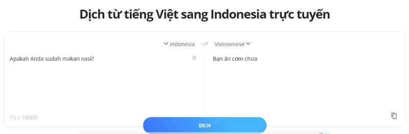 Lingvanex.com tiếng Việt sang tiếng Indonesia