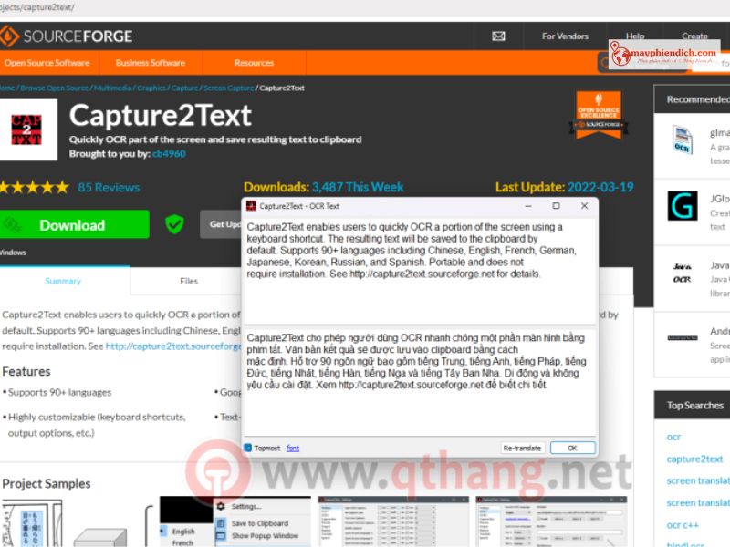 Trình Chụp Và Dịch Văn Bản Trực Tiếp Trên Máy Tính Capture2Text