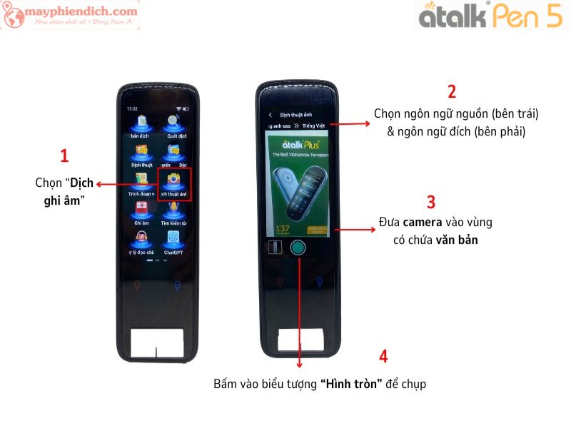 Cách Dịch Hình Ảnh Qua Camera Của Bút Phiên Dịch ATalk Pen 5