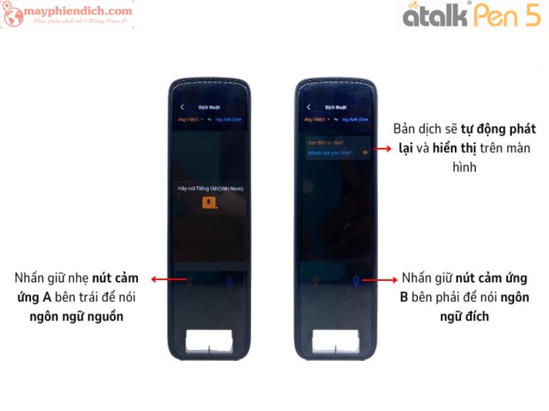 Nhấn Giữ Nút Ghi Để Bắt Đầu Dịch Giọng Nói Trên ATalk Pen 5