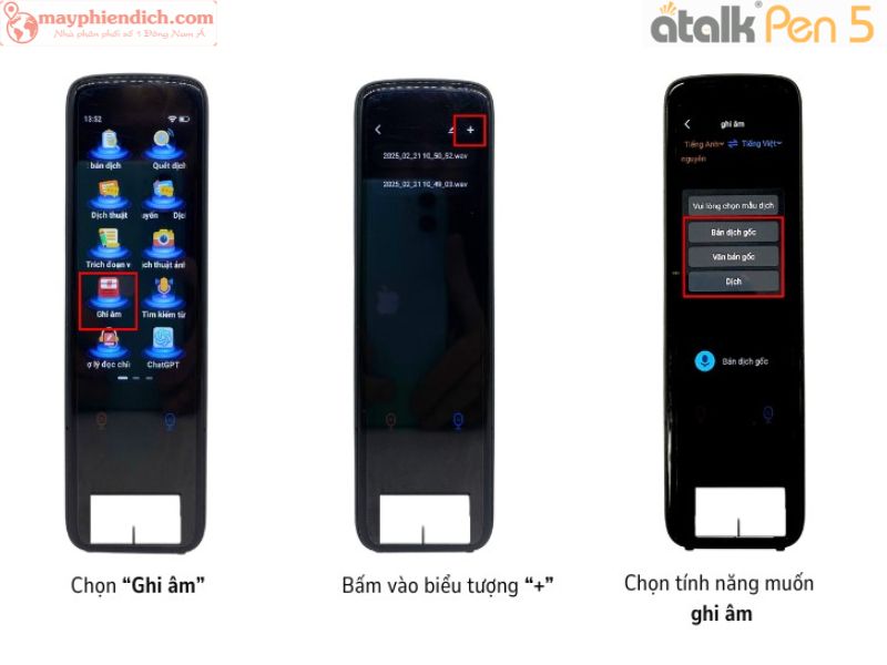 Tính Năng Dịch Ghi Âm Của Bút Phiên Dịch Trực Tiếp ATalk Pen 5