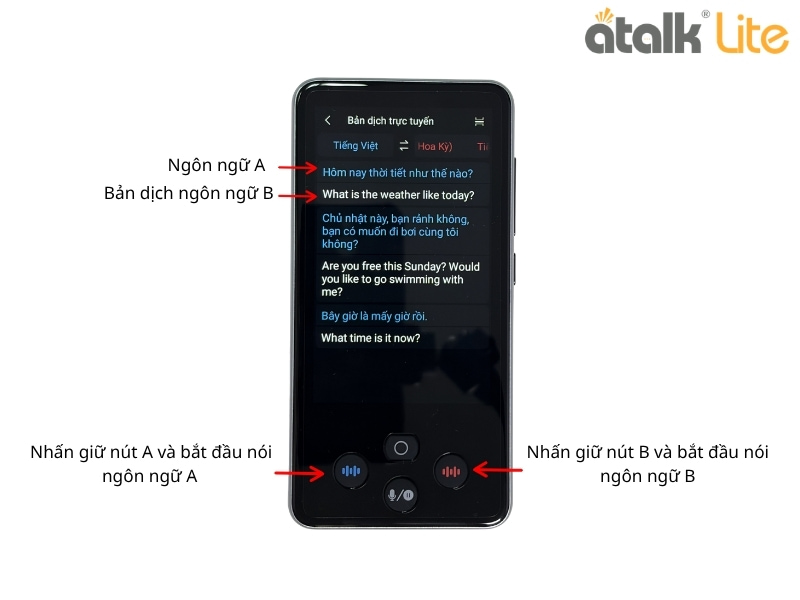 Cách Dịch Trực Tuyén Trên Máy Dịch Cầm Tay ATalk Lite