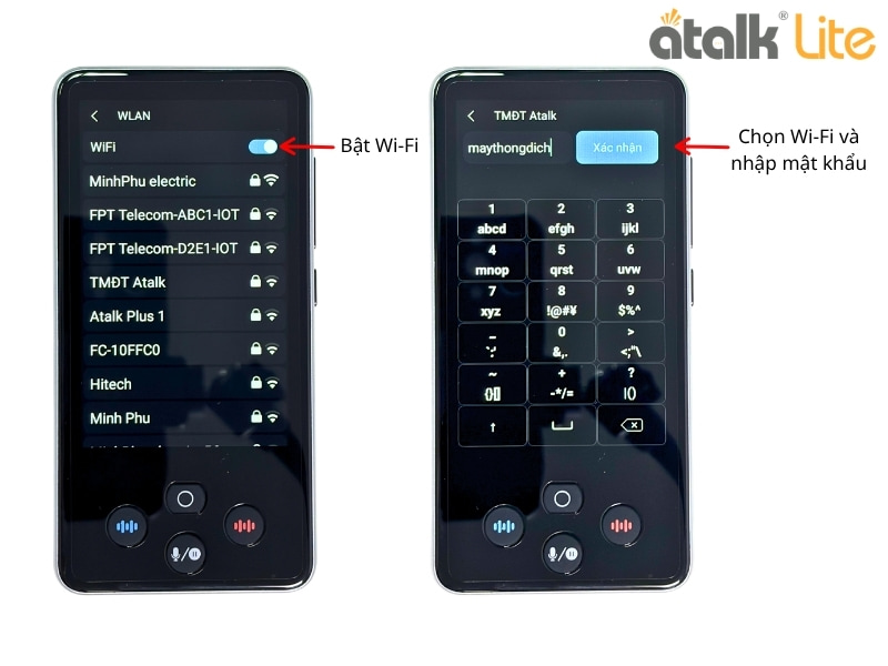 Hướng Dẫn Kết Nối Wi-Fi Trên Máy ATalk Lite