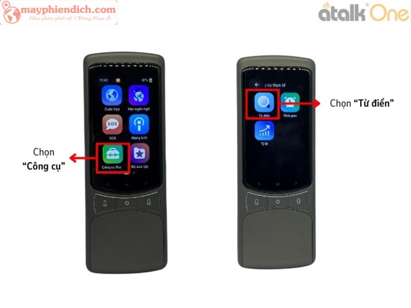 Cách Sử Dụng Tiện Ích Từ Điển Của Máy Phiên Dịch ATalk One