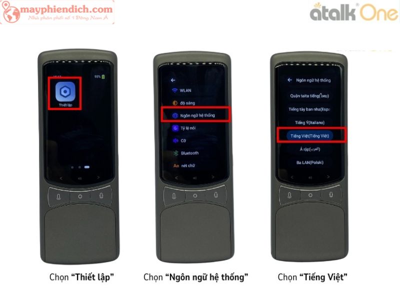 Cách Thay Đổi Hệ Thống Ngôn Ngữ Cho Máy ATalk One