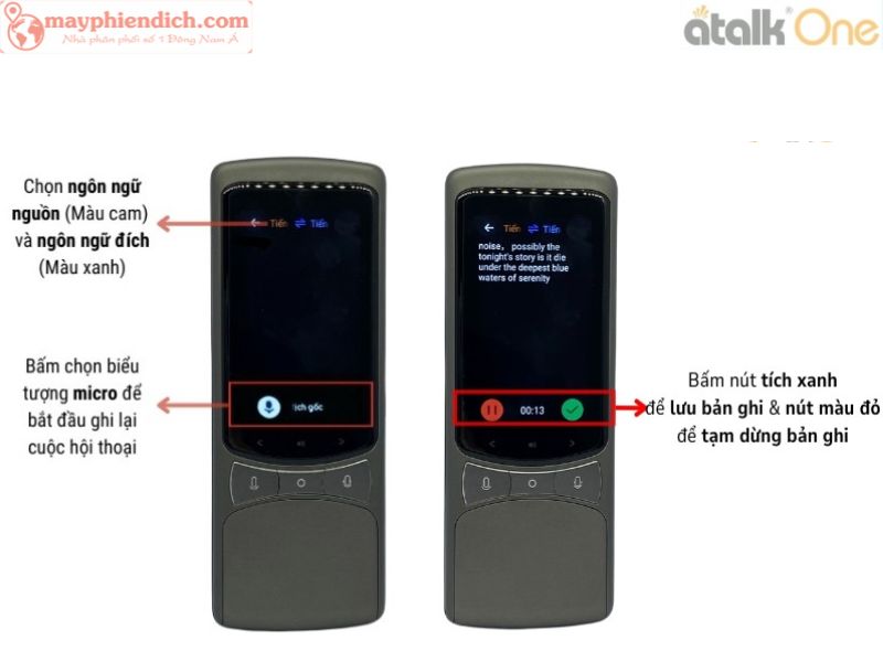 Hướng Dẫn Sử Dụng Tính Năng Dịch Giọng Nói Của Máy ATalk One