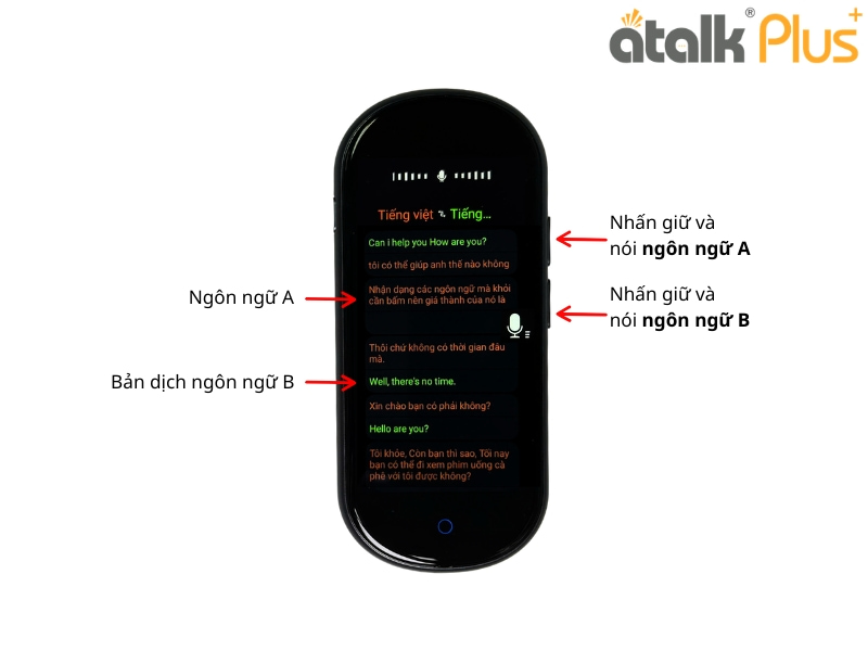 Các Dùng Dịch Giọng Nói 2 Chiều Online Trên Máy Dịch Thuật Tự Động ATalk Plus+
