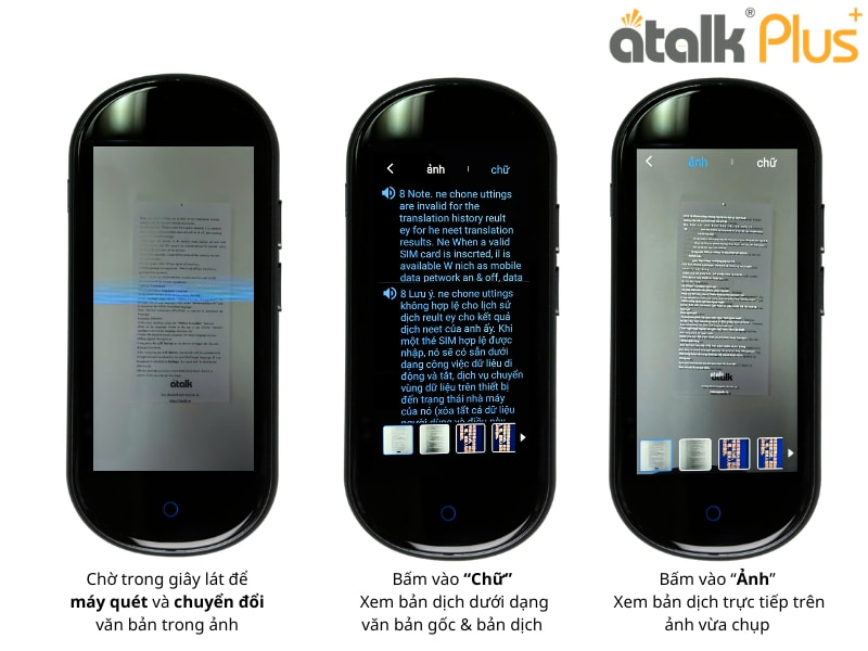 Cách Dùng Tính Năng Dịch Hình Ảnh Trên Máy Dịch Ngôn Ngữ Cầm Tay ATalk Plus+ 150