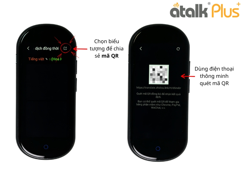 Chia Sẻ Mã QR Cho Các Thiết Bị Khác Khi Dịch Đồng Thời