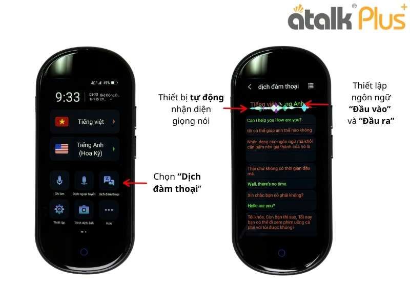 Hướng Dẫn Dùng Dịch Đàm Thoại Trên Máy Dịch Ngôn Ngữ ATalk Plus+ 150