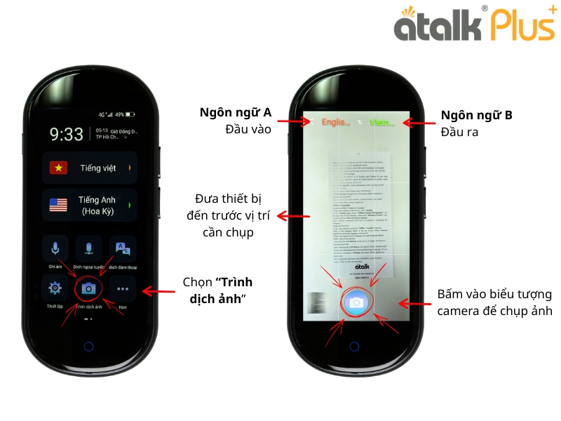 Hướng Dẫn Dùng Tính Năng Dịch Hình Ảnh Trên Máy Dịch Tự Động ATalk Plus+ Mới