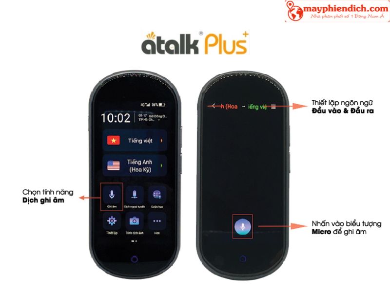 Hướng Dẫn Sử Dụng Tính Năng Dịch Ghi Âm Trên Máy Dịch Ngôn Ngữ ATalk Plus+
