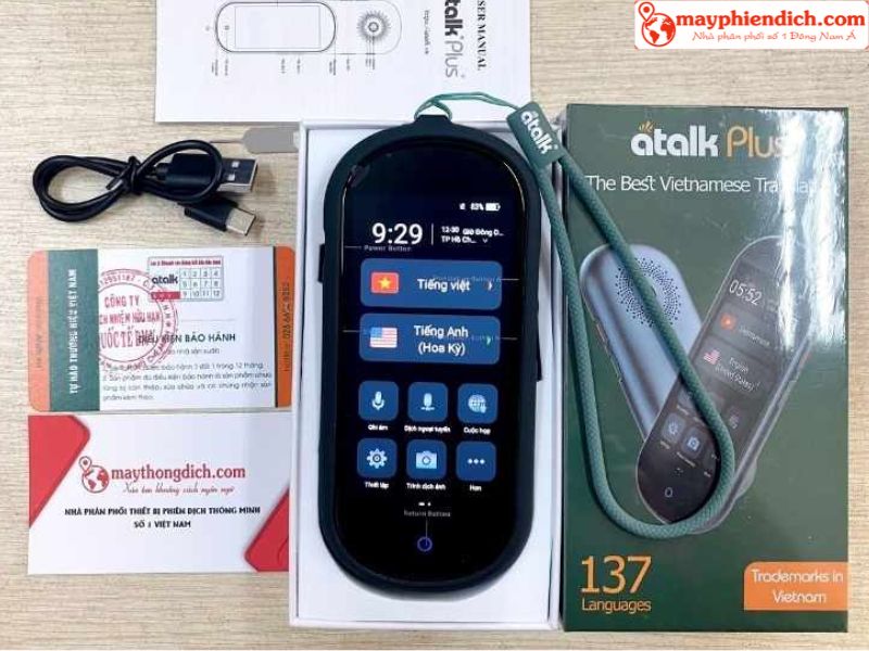 Phụ Kiện Đi Kèm Khi Mở Hộp Máy Phiên Dịch 2 Chiều ATalk Plus+