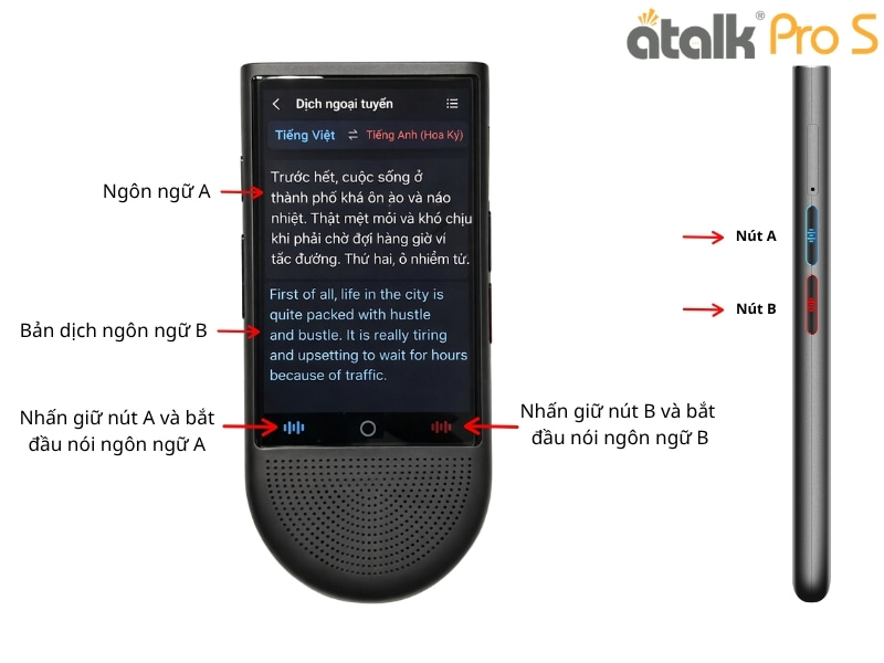 Bấm Giữ Và Nói Để Chuyển Ngữ Với Tính Năng Dịch Giọng Nói Ngoại Tuyến