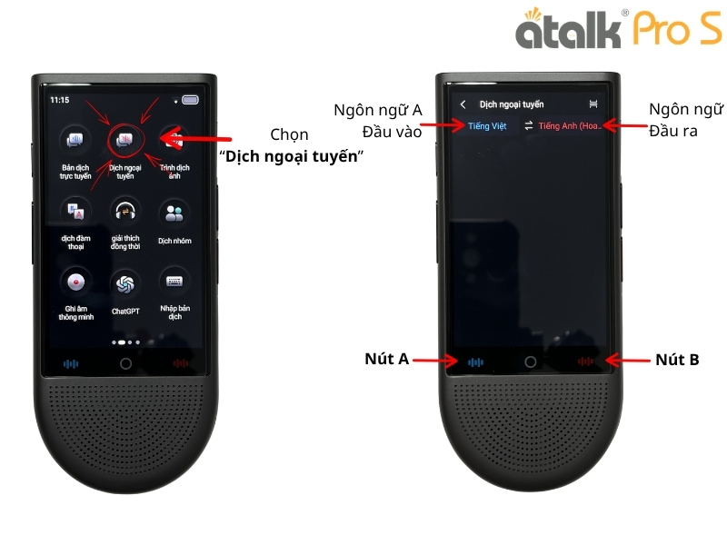 Cách Sử Dụng Tính Năng Dịch Ngoại Tuyến Trên Máy Thông Dịch ATalk Pro S