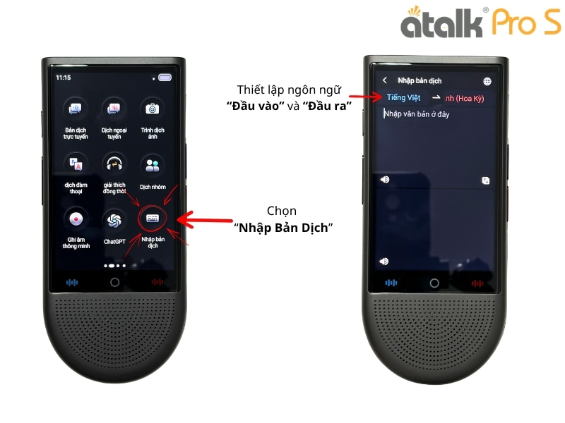 Hướng Dẫn Sử Dụng Tính Năng Dịch Văn Bản Trên Máy Dịch Cầm Tay ATalk Pro S