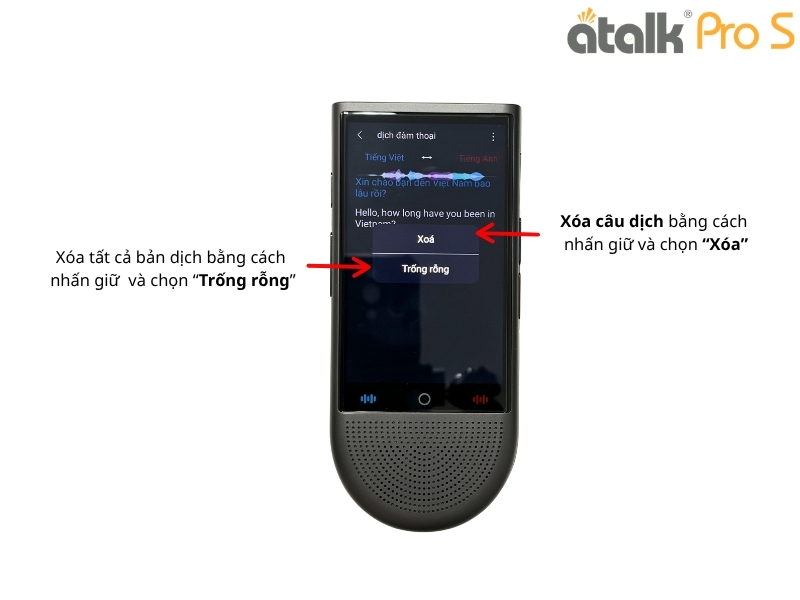 Tính Dịch Đàm Thoại Trên ATalk Pro S - Không Cần Bấm Nút - Không Cần Chạm