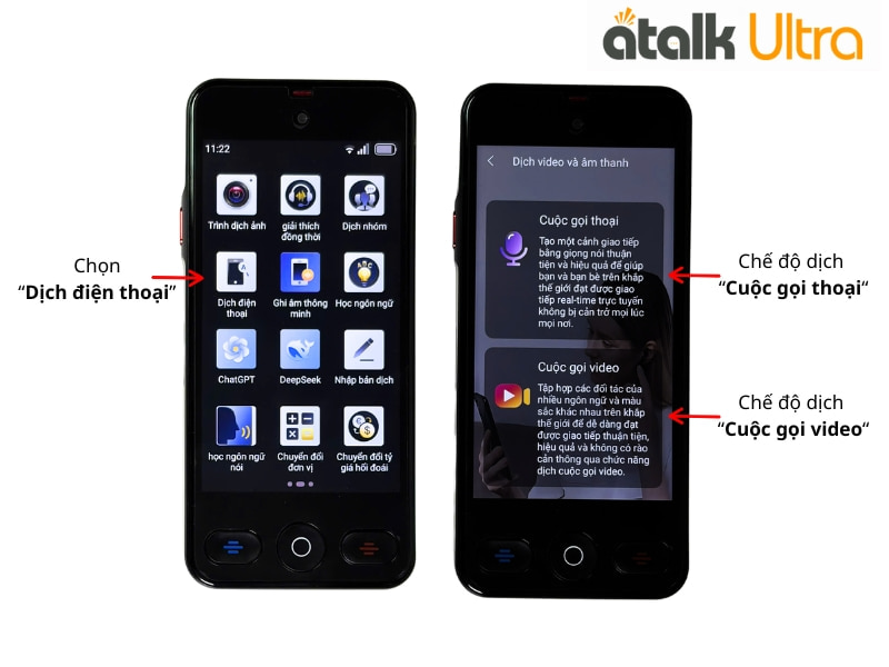 Cách Dịch Cuộc Gọi Thoại Trên Máy Dịch ATalk Ultra