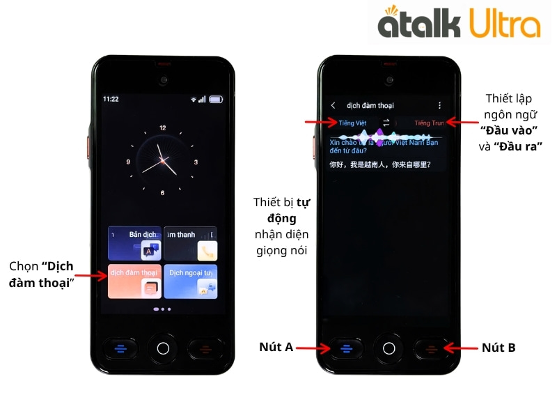 Cách Dịch Đàm Thoại Trên Máy ATalk Ultra