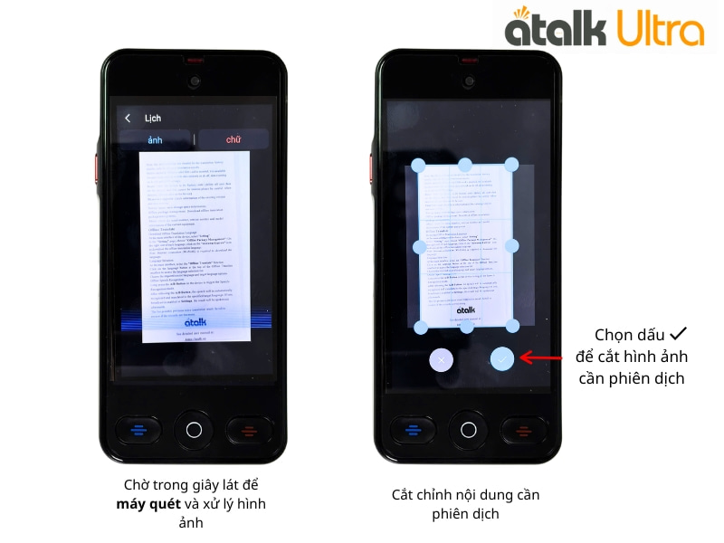 Cách Dịch Hình Ảnh Bằng Camera Trên Máy ATalk Ultra