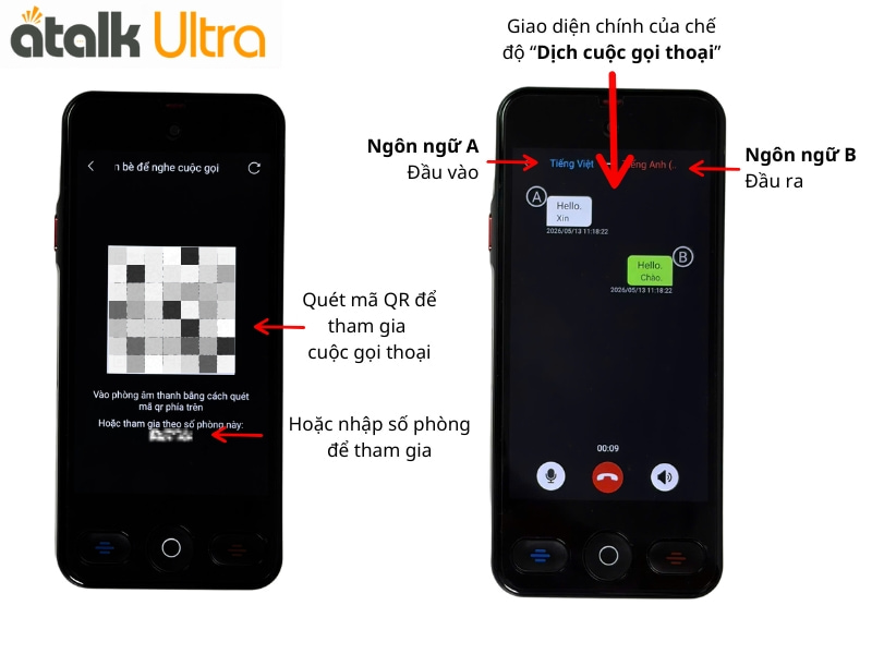 Cách Sử Dụng Tính Năng Phiên Dịch Cuộc Gọi Thoại Trên Thiết Bị ATalk Ultra