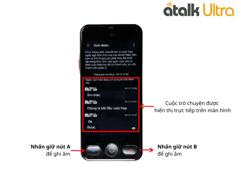Dịch Hội Nhóm Trên Máy Dịch Thuật ATalk Ultra
