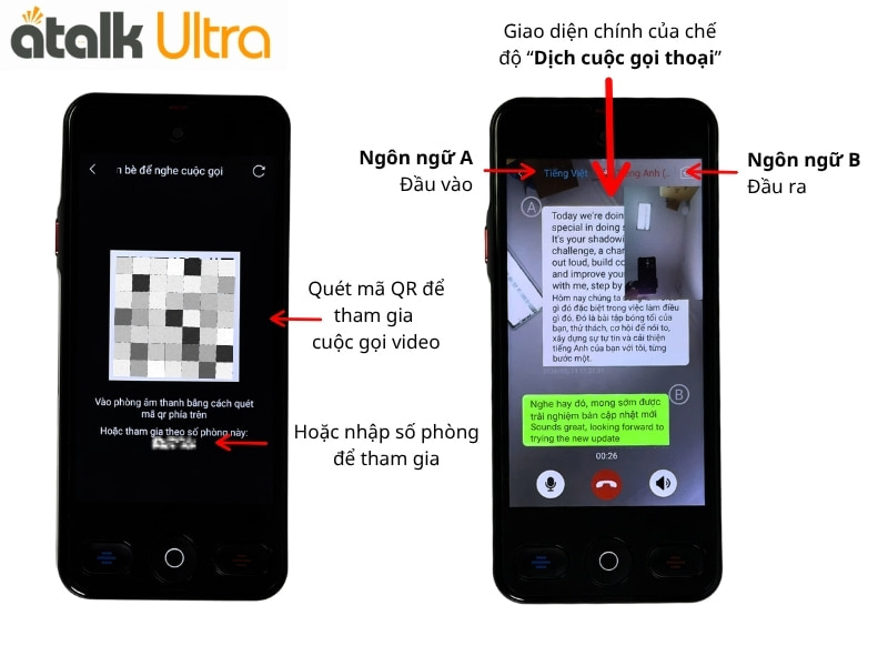 Hướng Dẫn Cách Dịch Cuộc Gọi Video Trên Máy Phiên Dịch Tự Động ATalk Ultra