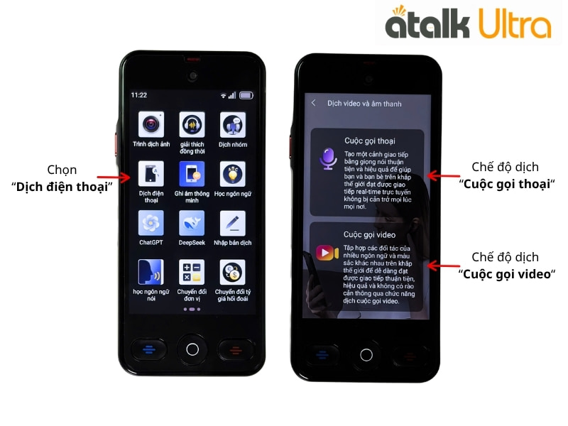 Hướng Dẫn Dịch Cuộc Gọi Video Trên Máy Dịch Đa Ngôn Ngữ ATalk Ultra