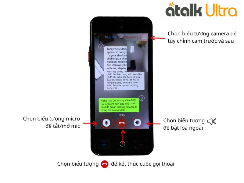 Hướng Dẫn Dịch Cuộc Gọi Video Trên Máy Thông Dịch ATalk Ultra
