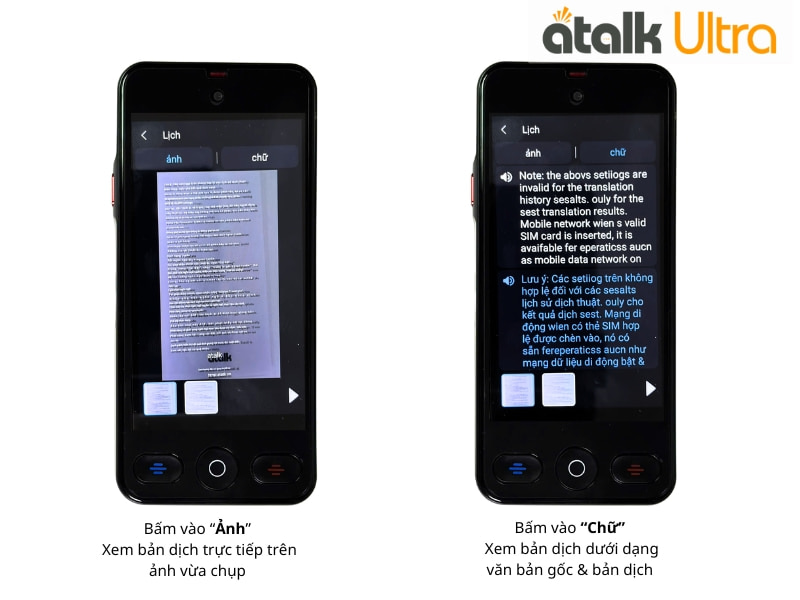 Hướng Dẫn Sử Dụng Tính Năng Dịch Hình Ảnh Trên Máy Phiên Dịch ATalk Ultra
