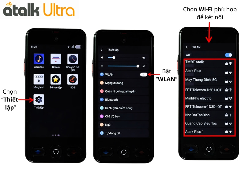 Cách Kết Nối Wi-Fi Trên Máy Thông Dịch Tự Động ATalk Ultra