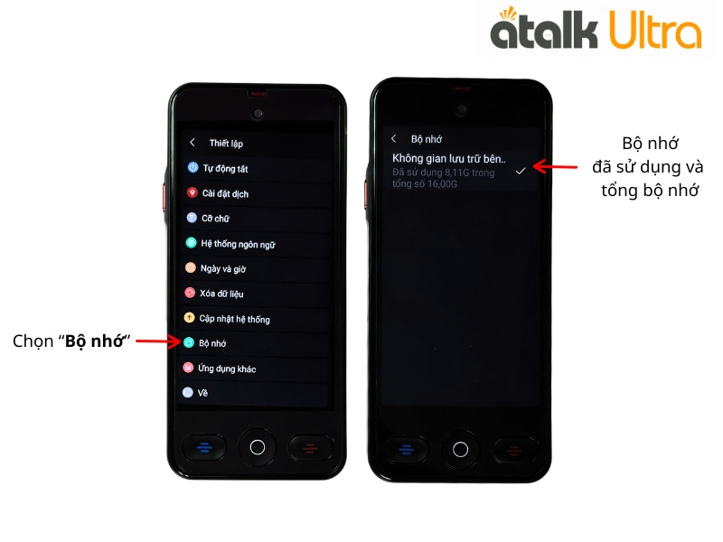 Cách Kiểm Tra Bộ Nhớ Của ATalk Ultra