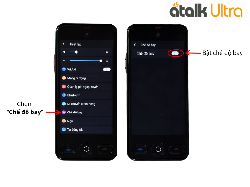 Hướng Dẫn Cách Bật Chế Độ Máy Bay Trên Máy ATalk Ultra
