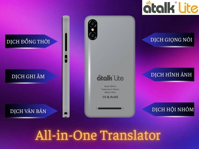 Máy Phiên Dịch Cầm Tay ATalk Lite Tích Hợp Đa Tính Năng Dịch Thuật