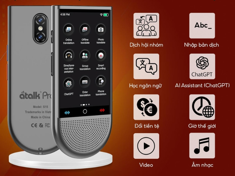 Máy Dịch 2 Chiều Tiếng Ba Lan - Việt ATalk Pro S